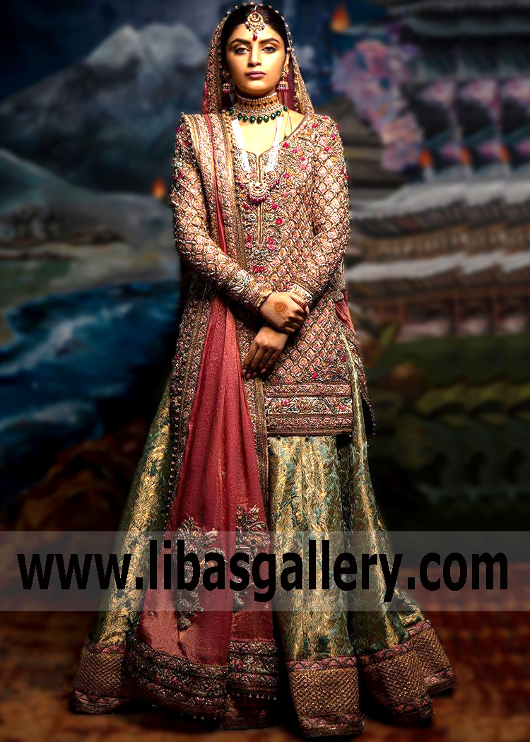 Pakistani Wedding Dresses Paris France Fahad Hussayn Banarsi Wedding Dresses Collection Sharara